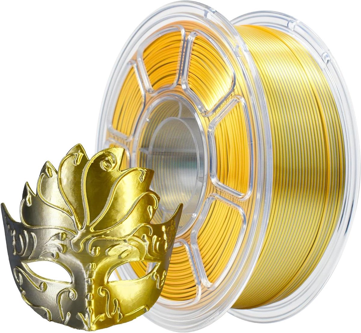 3D-printerfilament Zijde - PLA Filament - 3D-printen - Tweekleurig effect - 1 kg - Zilver Goud