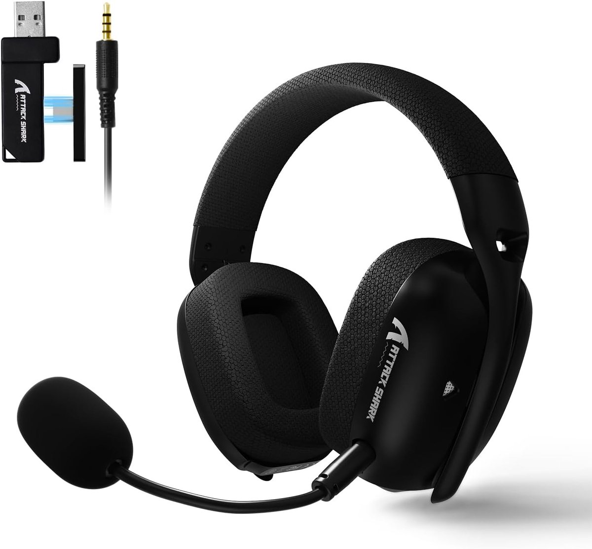 Attack Shark L80 PRO - Gaming Headset - Draadloos - 7.1 Surround Sound - Tri-Mode (2.4G/BT/3.5mm) - Dubbele Microfoon - 40mm Driver - Ultralicht 203g - PC/PS5/Xbox/Switch - Zwart