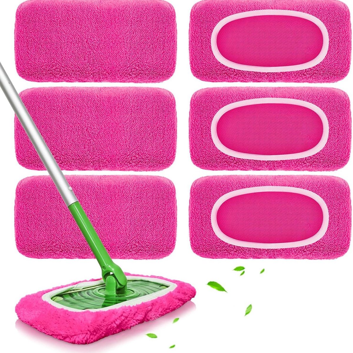 6 stuks Herbruikbare dweilpads voor de Swiffer Sweeper Mop - Microvezel natte pads-navulli