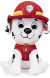 Zachte Marshall van Paw Patrol met rode helm en reddingsvest, met grote ogen.