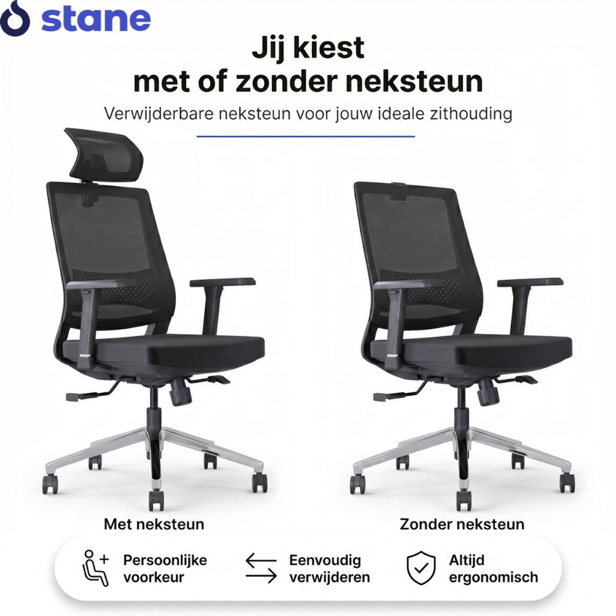 Stane Classic Plus Ergonomische Bureaustoel Office Chair - Bureaustoelen voor Volwassenen Computer Stoel - NEN-EN1335 Gecertificeerd – foto 8