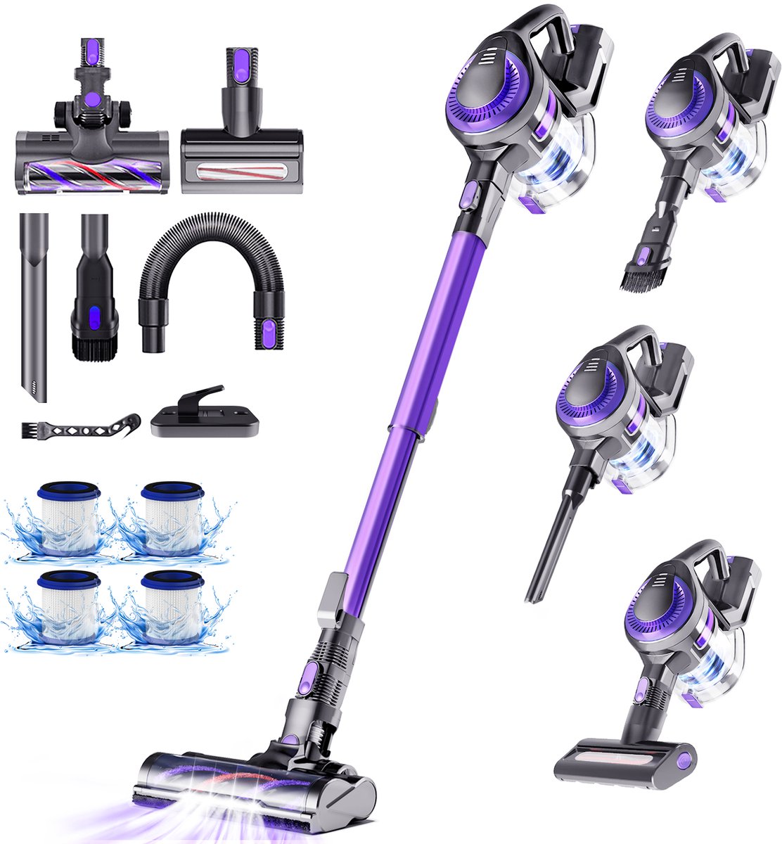 Fukstern Draadloze Steelstofzuiger 55000Pa Zuigkracht - eVatmaster Consulting - €139,99