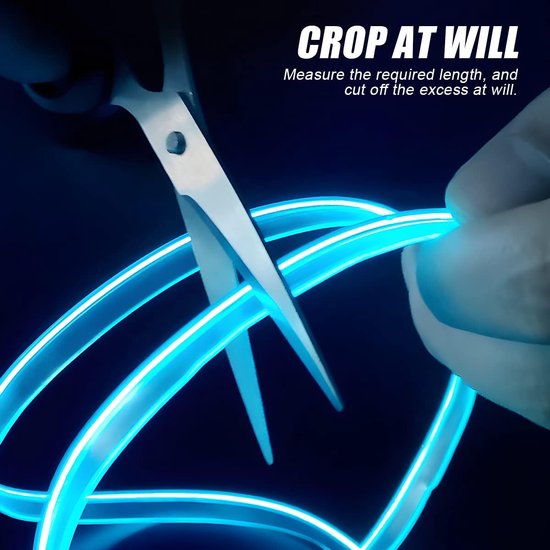 Knipbare blauwe led-lichtstrip.