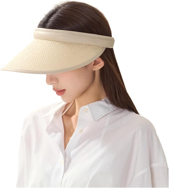 Zonneklep - 3 stuks - Zonnehoed - voor dames en heren - verstelbaar - One-size - UV-bescherming - strandpet - Stoffen bekleding - Hiking Fishing Hats - voor outdoor, golf, tennis, honkbal, hardlopen, sport - Beige/zwart/wit