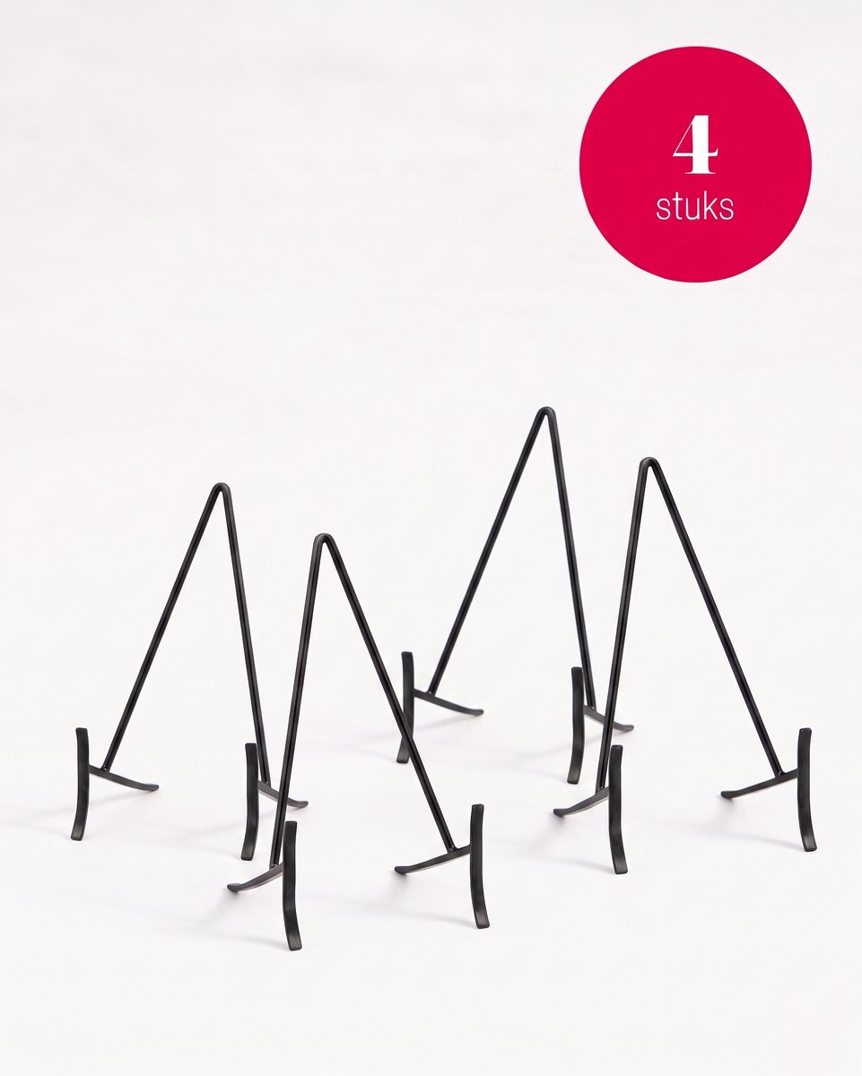 vtwonen - Bordenstandaard - Bordenhouder - Zwart - 11x20 cm - Set van 4