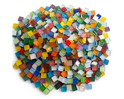 Gekleurde mozaïek steentjes vierkant glas 200 stuks mozaïek steentjes voor creatieve hobby en decoratie transparant en mat mix knutsel materiaal voor kinderen en volwassenen