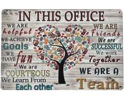 Wandbord – Office - Kantoor – Vintage - Retro - Wanddecoratie – Reclame bord – Restaurant – Kroeg - Bar – Cafe - Horeca – Metal Sign - 20x30cm