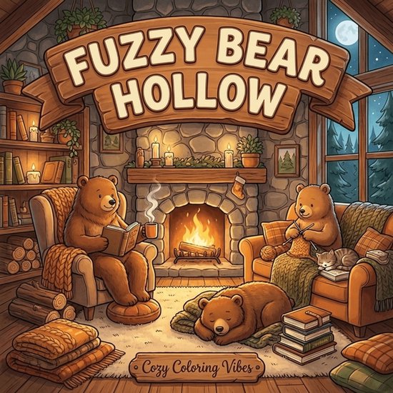 Cozy & Cute Coloring Book Collection- Fuzzy Bear Hollow - cover