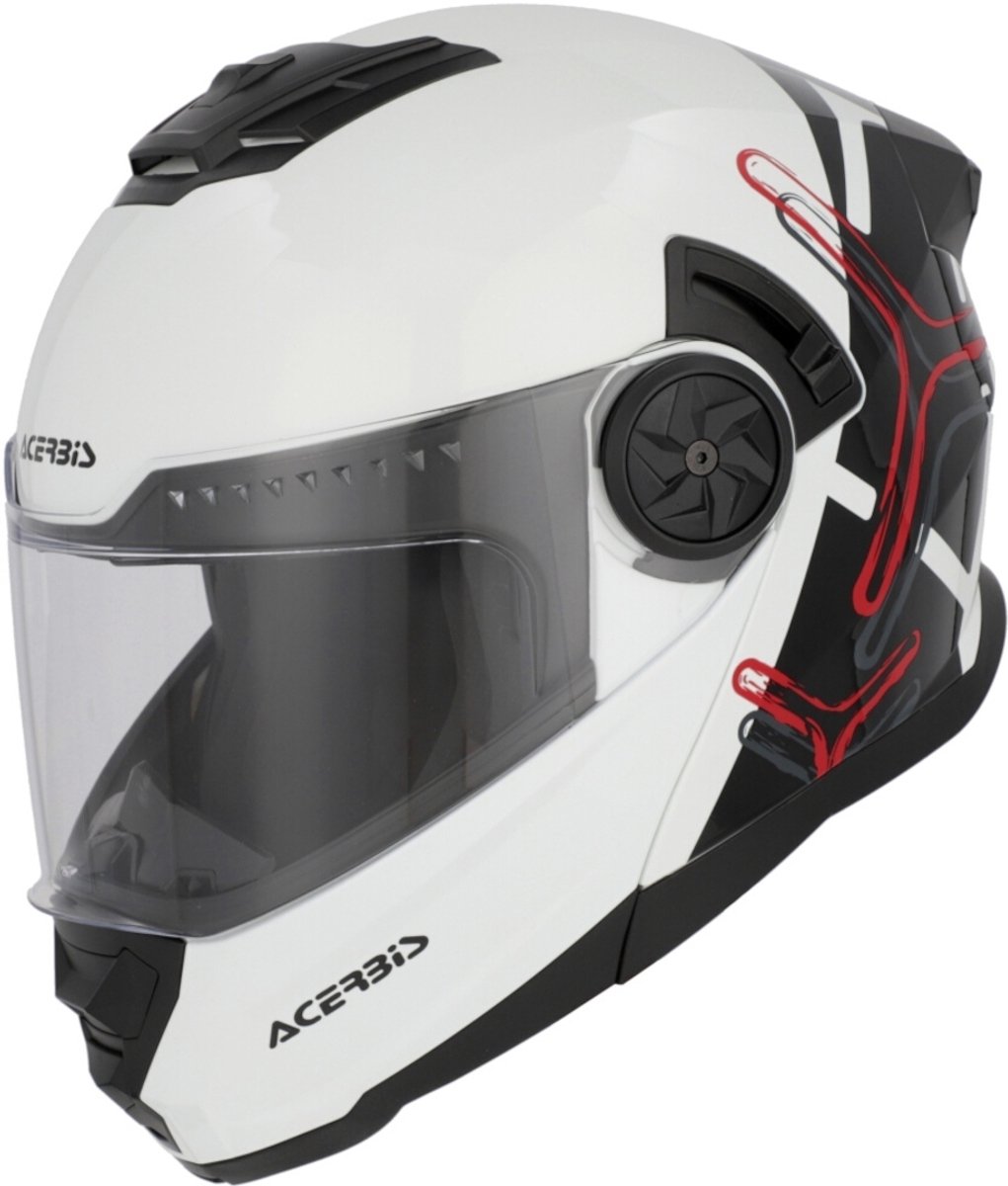 Acerbis Rider Graphic Wit Zwart Systeemhelm - Helm