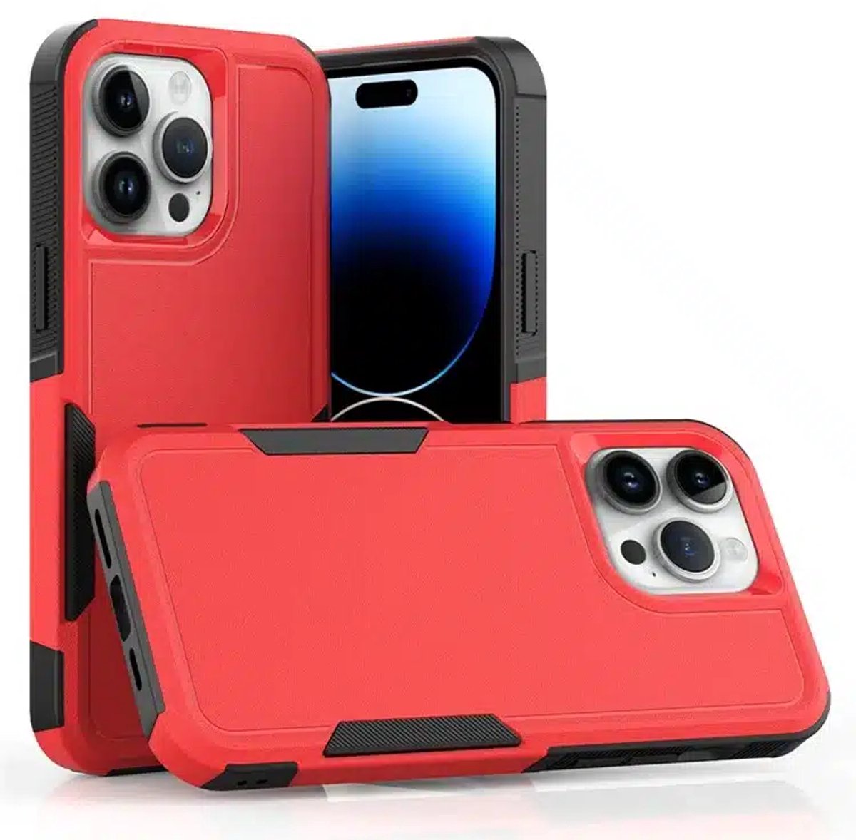 Cityhoesje – Backcover iPhone 15 Pro – Anti drop – Rood