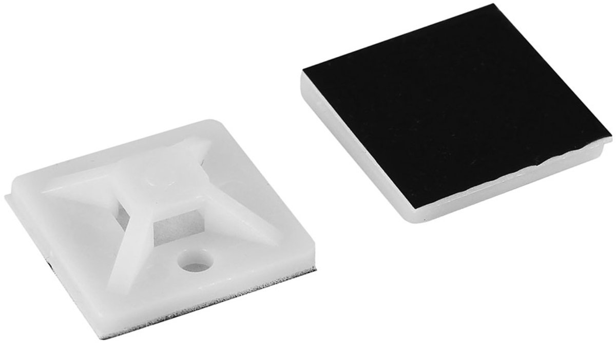 Commel Kabelbinders Bevestiging – Zelfklevend – 20x20mm – 25 Stuks – Kabelhouder – Kabelmanagement