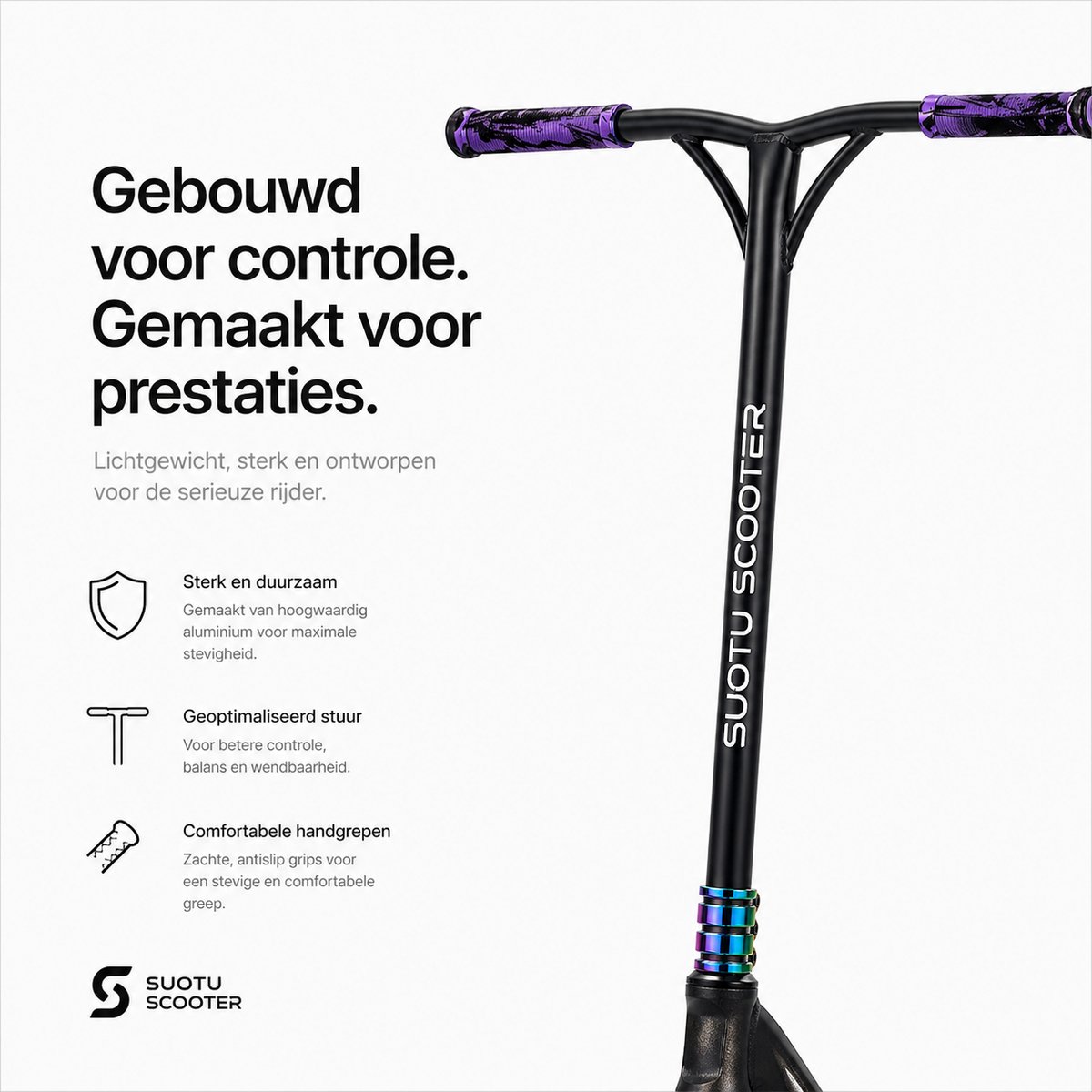 Suotu Stuntstep Professioneel - Step - 110mm - Speelgoed Jongens/Meisjes - Kinderstep - ABEC-9 - 100KG - Aluminium - Zwart/Brons/NEO — afbeelding 5