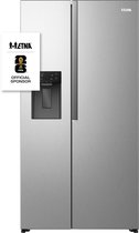 ETNA AKV6178IRVS - Amerikaanse koelkast - No-Frost - 178 cm hoog - 528 liter - Energielabel C - Invriesvermogen 10 kg/24u - Geluidsniveau 37 dB - LED Display - IJs- en waterdispenser - SuperCool - FastFreeze - Deuralarm - Multi Airflow – EnergySaving