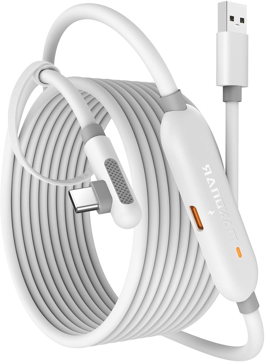 Next-Gen VR Oplaadkabel 6m voor Meta Quest 3, Oculus Quest 2 en Pico 4 - Hoogwaardige USB 3.0 naar USB-C Verbinding, 5 Gbit/s Snelheid, Perfect voor PC en SteamVR Accessoires