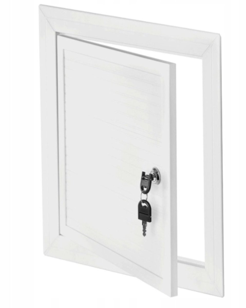 AWENTA Inspectieluik 25x40 cm PVC met Slot – Wit (MKOM32)