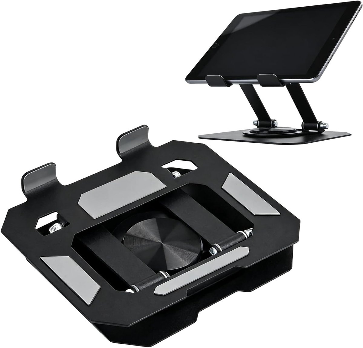 Verstelbare Tablet Stand met 360 Graden Rotatie, Stabiele Carbon Stalen Houder voor 4-13 Inch Tablets en iPads, Ideaal voor Thuis en Kantoor