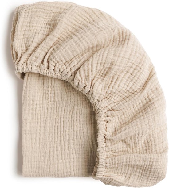 2 Stuks - Hydrofiele Baby Hoeslaken Wieg - 80x40 cm - Hoeslaken Wieg - Kinderwagen matras - Katoen - Hoes voor babymatras - Zachte - Aankleedkussenhoes - Voor zandlopervormige wiegjes en rechthoekige wiegjes - Beige En Roze — afbeelding 4