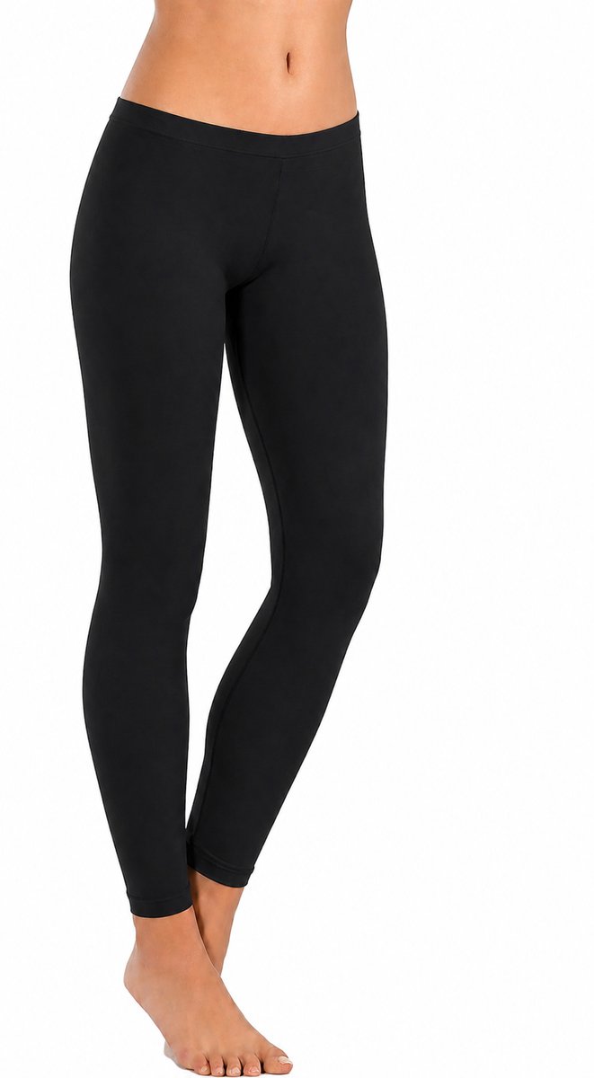 Premium Dames Legging Katoen | Basic Legging | Zwart - S