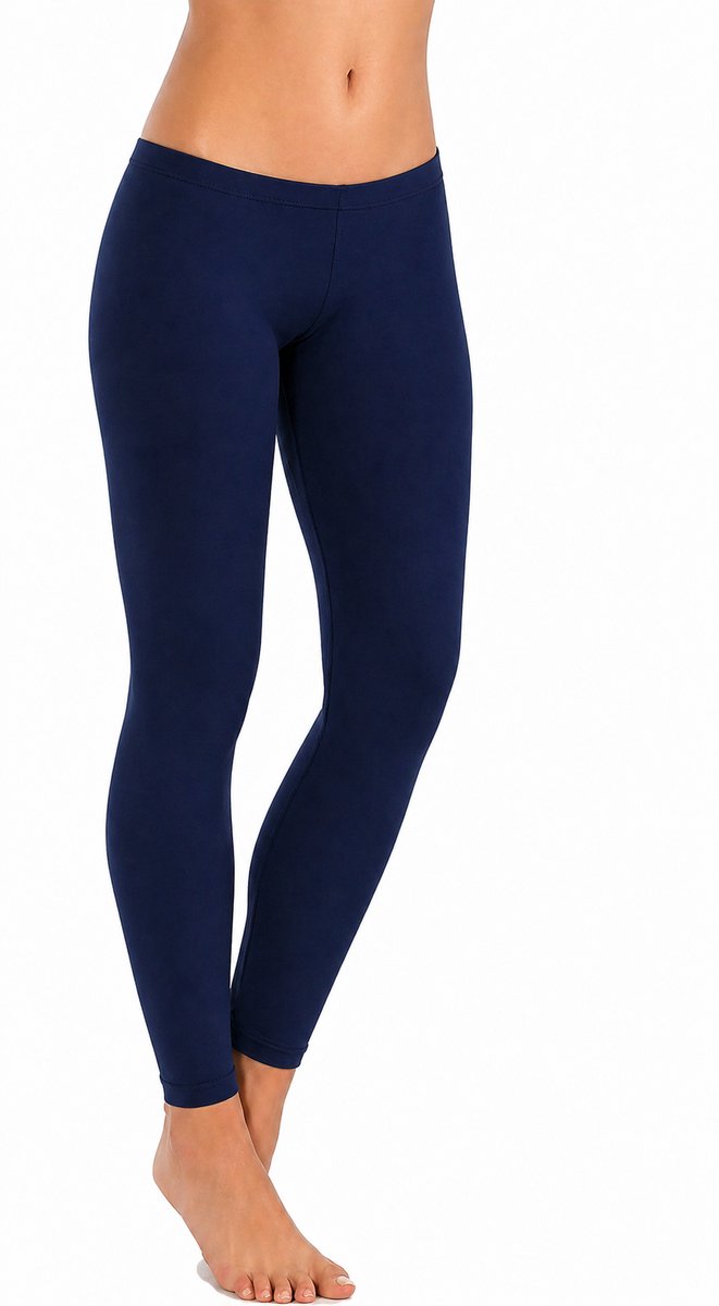 Premium Dames Legging Katoen | Basic Legging | Blauw - L