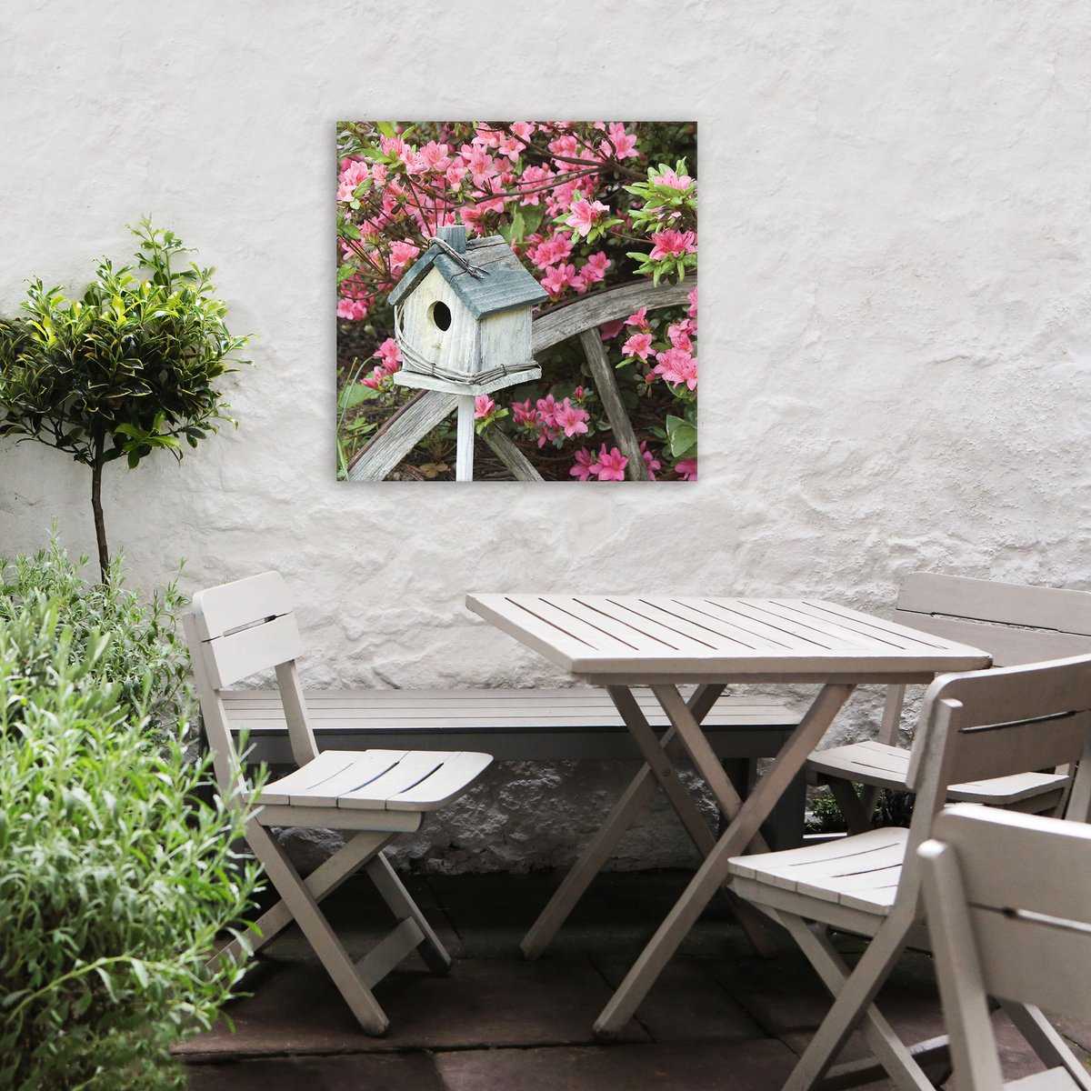 Art for the Home Buitencanvas Vogelhuisje