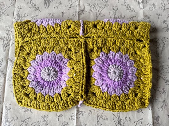 Boek hoes gehaakt Groen/Paars/Wit - gehaakte book cover voor boek en e-reader — afbeelding 2