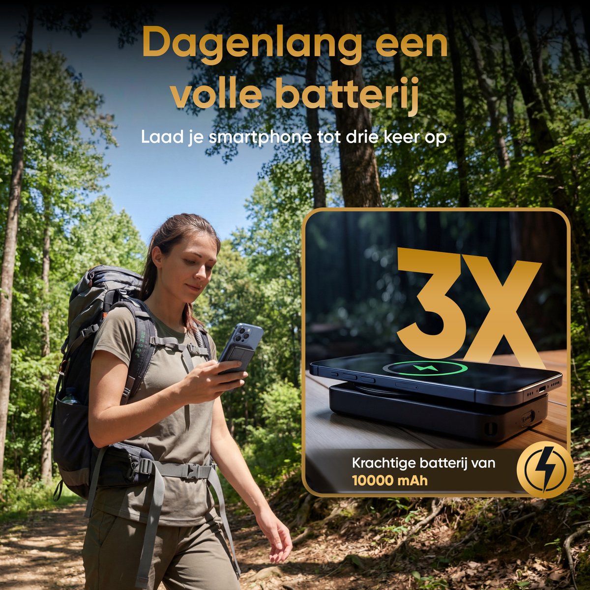 TIBA Solar Powerbank 10.000 mAh met MagSafe Magnetisch Opladen - afbeelding 3