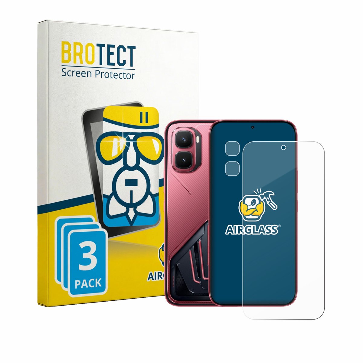 Screenprotector 3 Stuks voor Infinix GT 50 Pro (Voor+Camera) Beschermglas transparant