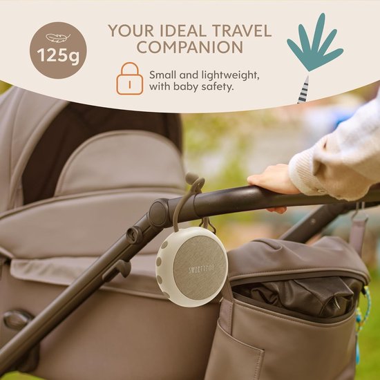 White Noise Machine Baby - 15 Geluiden met Nachtlampje, USB Oplaadbaar, Babyslaapliedjes en Witte Ruis , wit — afbeelding 2