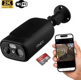 FINEX® Caméra de sécurité sans fil extérieure – 2K Ultra HD – Caméra solaire avec vision nocturne – Caméra extérieure – Caméra de surveillance extérieure – Caméra de sécurité avec WiFi et application – Carte SD 32 Go incluse – Noir