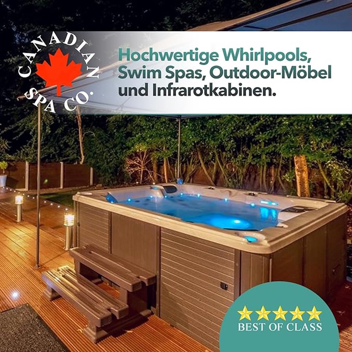 Whirlpool Afdekhoes 223x223 cm – Isolerende Jacuzzi Cover 10 cm Dik – Waterdicht & UV-bestendig – Rechthoekige Spa Cover met Handgrepen & Veiligheidslussen – Grijs – Laura