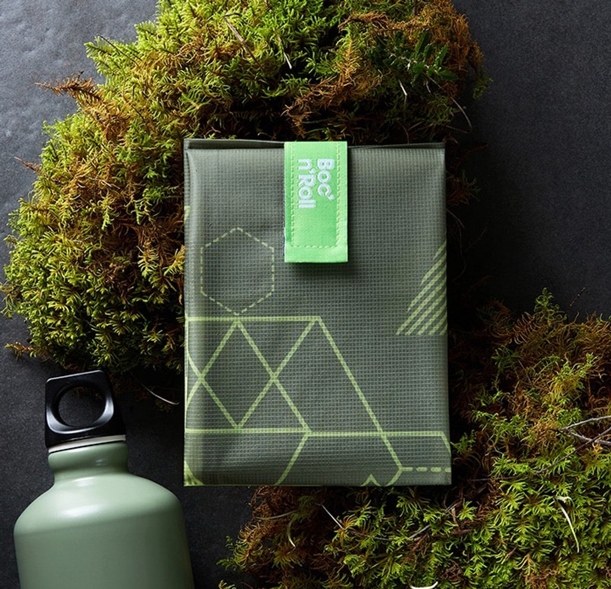 Boc’n’Roll Outdoor Summit Grid - Duurzame Lunchwrap voor Wandelen & Kamperen – Herbruikbare Broodzak – Compact & Lichtgewicht