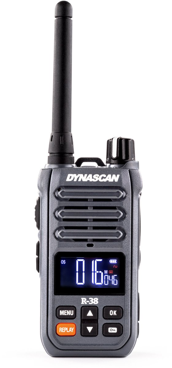 Dynascan R38 16 kanaals PMR446 portofoon met kleuren display