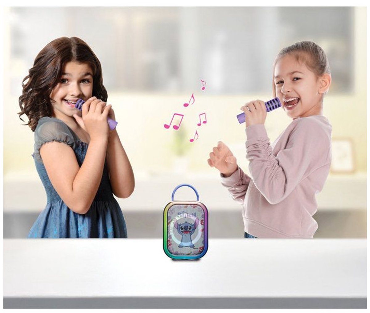 Stitch Bluetooth-karaoke met 2 draadloze microfoons
