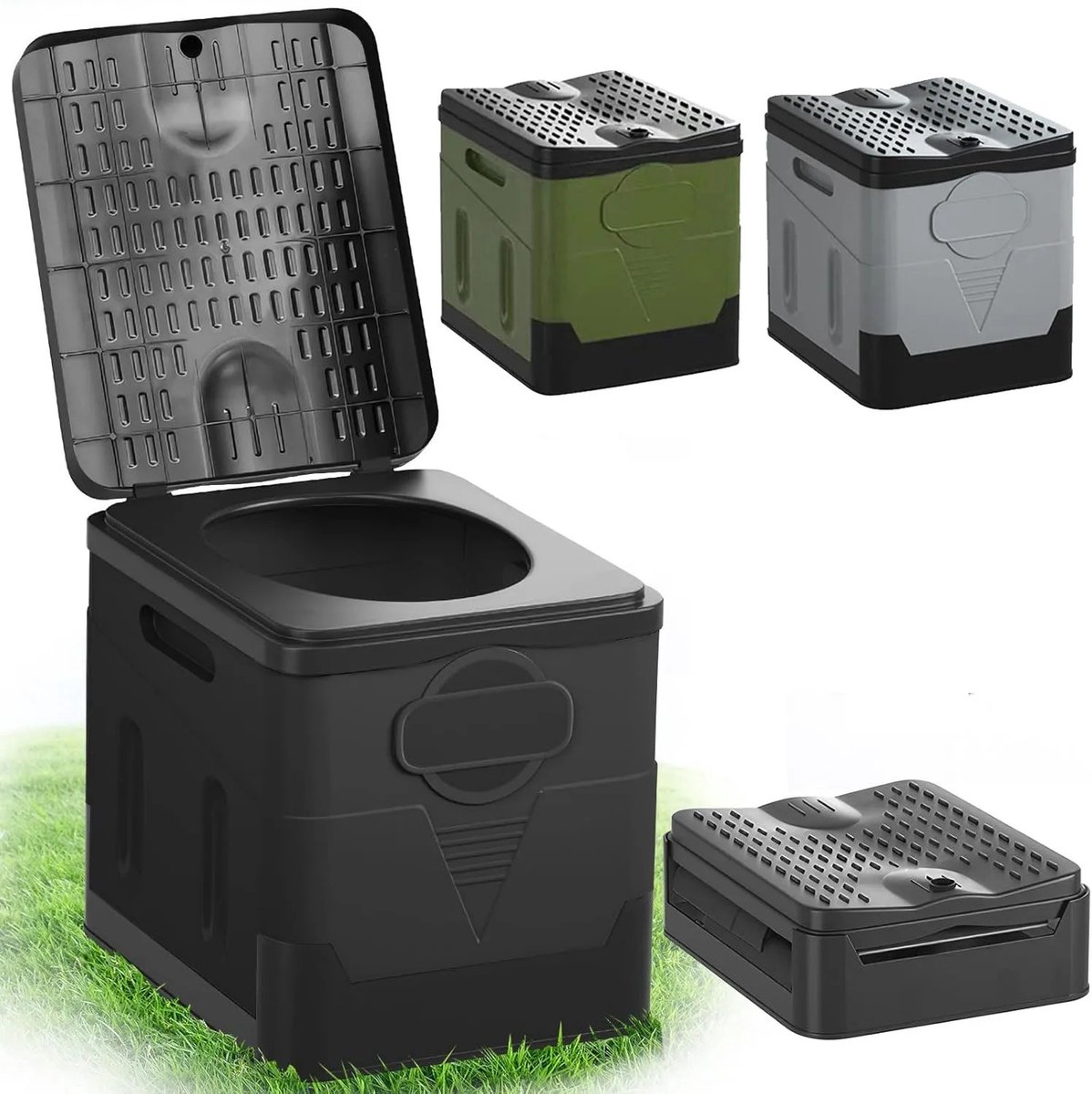 Linkforu - Draagbaar Toilet – Mobiele Toilet met Draagcapaciteit – Outdoor WC - Opvouwbaar - Geurbestendige Noodtoilet