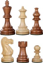 Schaakstukken Elegance gepolijst hout en verzwaard (koning 95mm - maat 6)