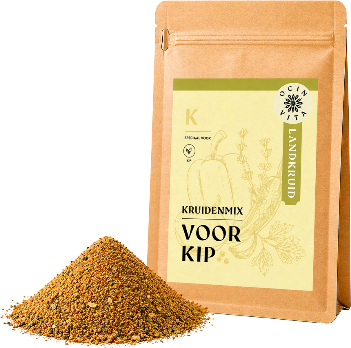 Kruidenmix voor Kip 100g – Zonder Zout – Natuurlijke Kruiden & Specerijen Mix voor Kip, Kalkoen, Groenten & Vegetarisch – Zonder Kunstmatige Toevoegingen– Ocin Vita