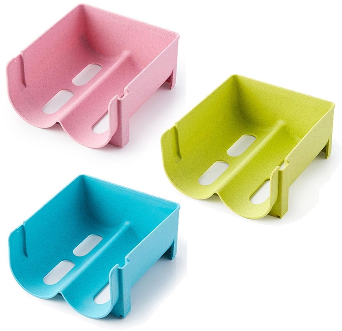 Allecto - stapelbare flessenhouder - kunststof flessenrek - modern design - groen - wijnrek - perfect voor de koelkast - geschikt voor elke gelegen...