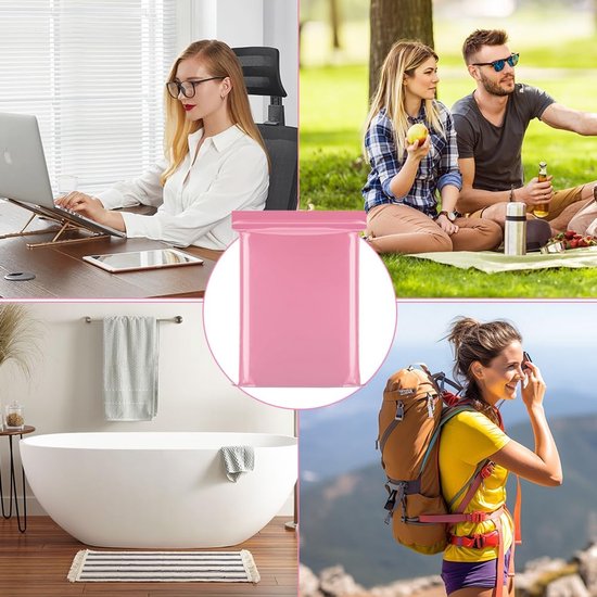 Hygiënezakjes - Dames Hygiënezakjes - 200 stuks - 15x10 cm - Zakjes voor vrouwelijke hygiëne - Hygiënezakken voor maandverband - Afsluitbare zak - voor het weggooien van tampons - Roze en paars willekeurig