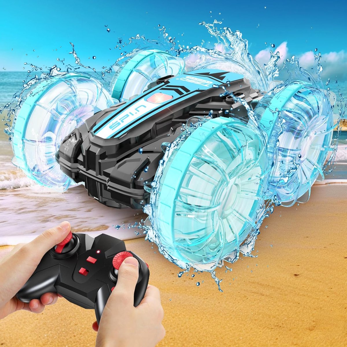 Korffe Bestuurbare Auto - RC Auto - Waterdicht - 360° rotatie - Rc voor Buiten - Race Auto Afstandsbestuurbare – Met Extra Accu-Buitenspeelgoed-Blauw — afbeelding 9