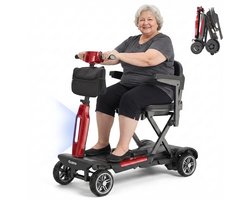 iScooter Elektrische Scootmobiel X11 - 250W Motor - 24V 15.6Ah Verwijderbare Accu - 30km Actieradius - 4-Wiel - Max. 150 kg Draagkracht - Inclusief Opbergta