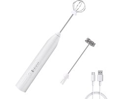 Elektrische melkopschuimer, oplaadbaar via USB, handzame melkopschuimer op batterijen, handmatige roerder, melkopschuimer, eierklopper, geschikt geschikt voor koffie en latte (geschikt geschikt voor melk).