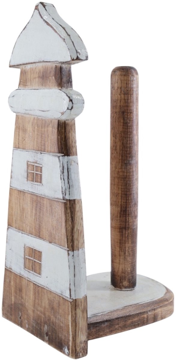 Keukenrolhouder Tibby vuurtoren natural/wit
