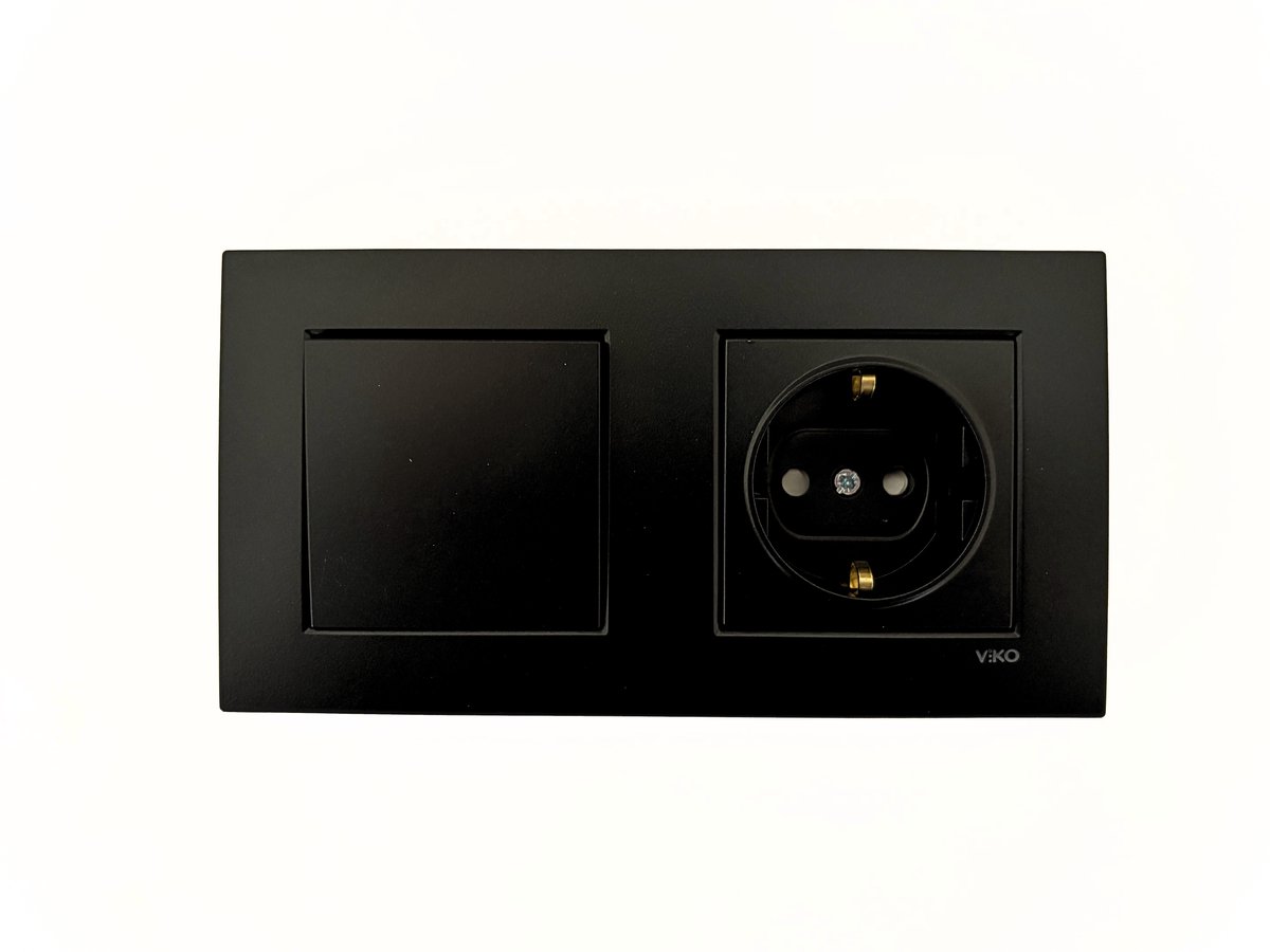 Panasonic Viko [Novella] - Schakelaar & Stopcontact combinatie - Zwart - Inbouw