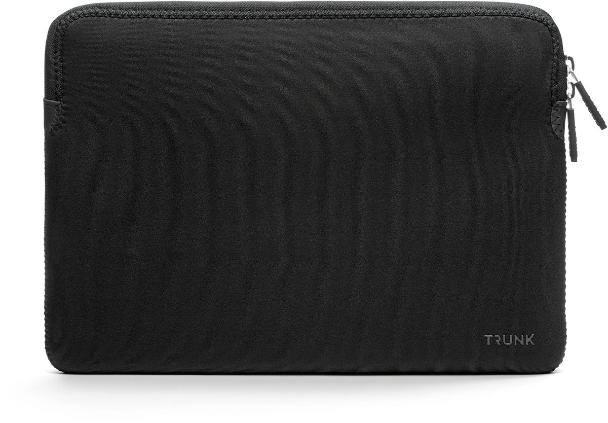 Trunk Neoprene Sleeve MacBook Air 15 – Stevige Neopreen Mix Buitenlaag – Zacht en Pluizig Interieur – Duurzame Niet-Krassende Nylon YKK-Rits - Zwart