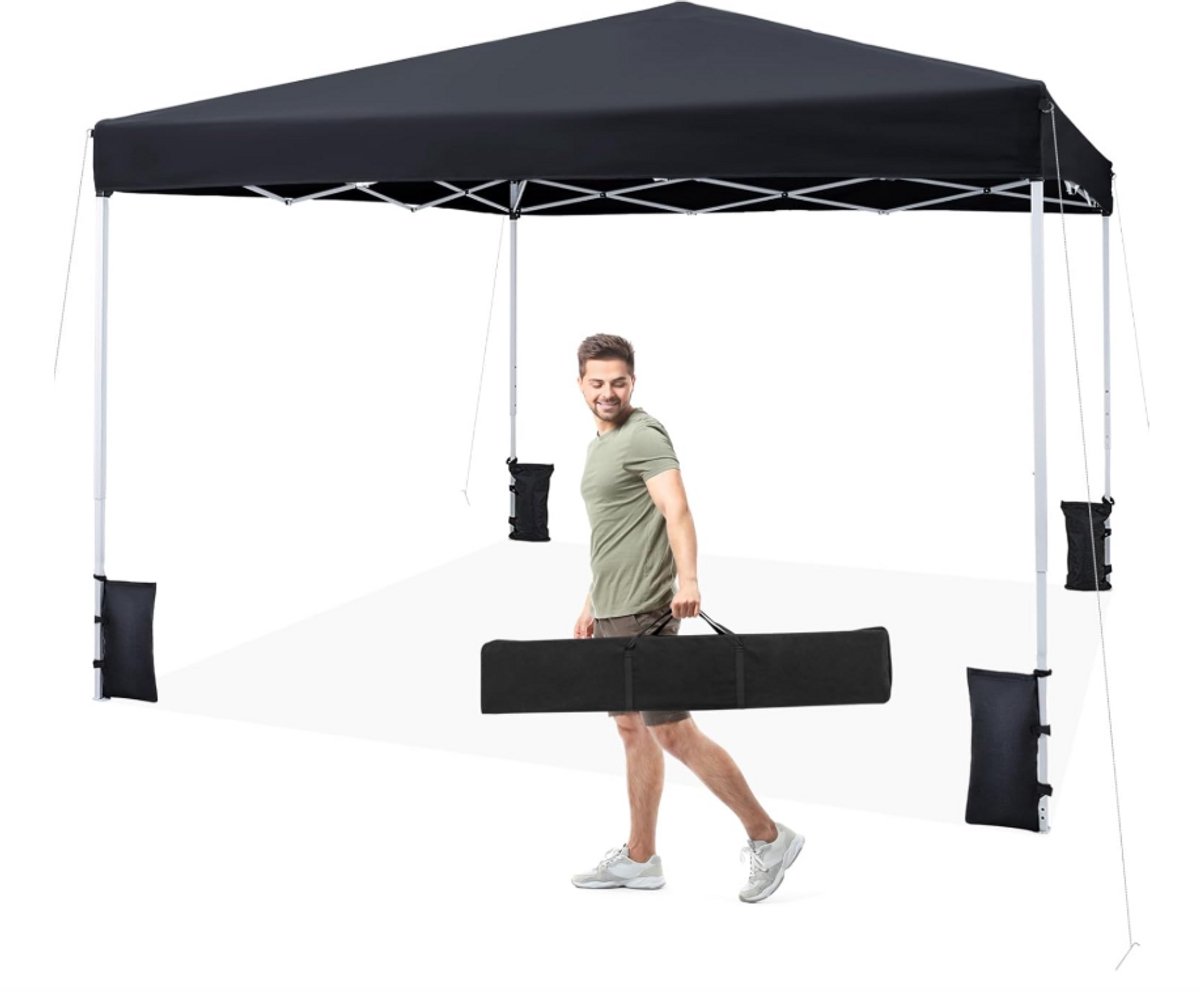 Pop-up partytent 3x3m inklapbaar tuinpaviljoen - Snelle opbouw zonder gereedschap - Waterafstotend Oxford doek - Verstelbare hoogte - Ideaal voor tuinfeest, camping, markt - vouwtent, feesttent, gazebo