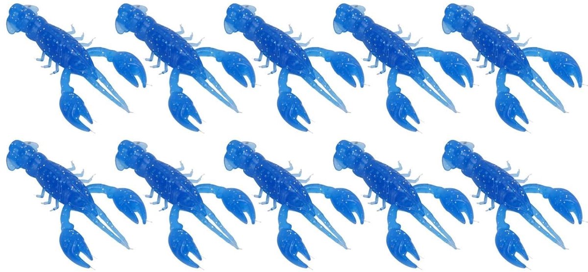 Allecto - Soft Fishing Lures - Garnalen Aas - 10 Stuks - Blauwe Krab Aas - Vissen Vangen - Perfect voor Sportvisserij - Zeewater Aas