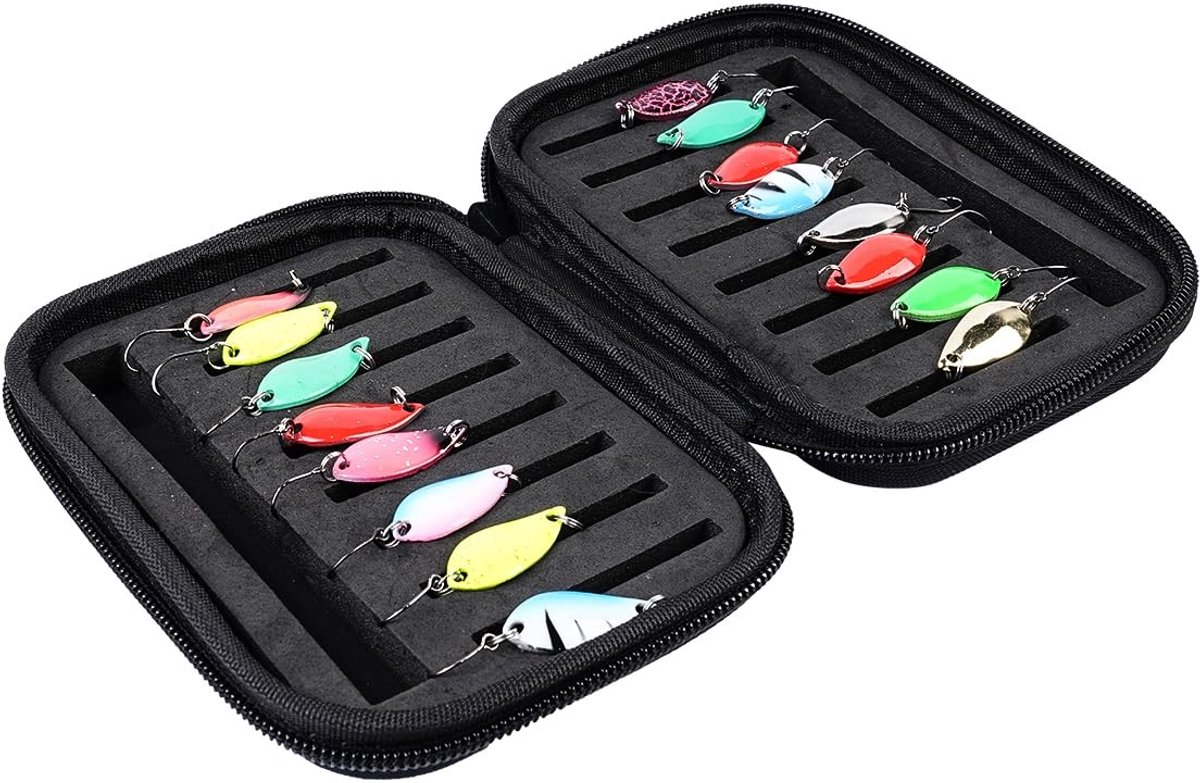 Allecto - Spinner Set - 16-delig - Perfect voor Vissen - Geschikt voor Snoek, Baars en Forel - Inclusief accessoires - Hoogwaardige kwaliteit - Ide...