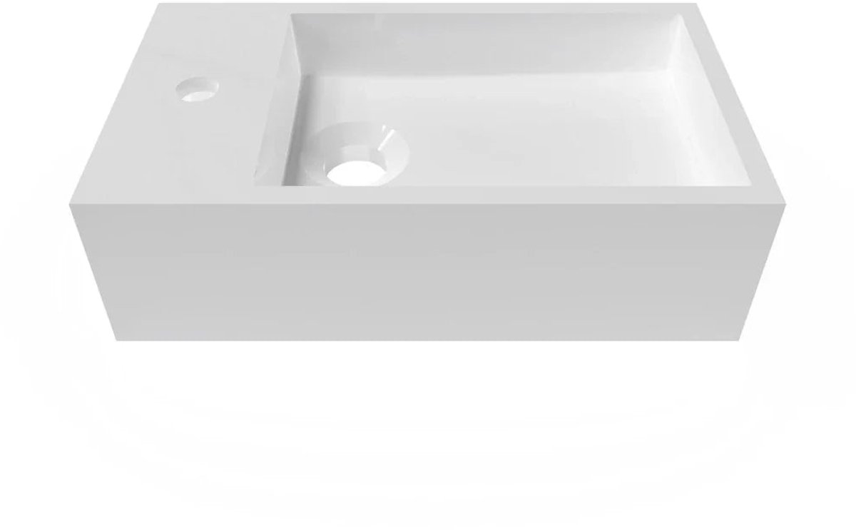 DutchLine - Solid.Surface Fontein - Glans Wit Links - 360x180x120mm