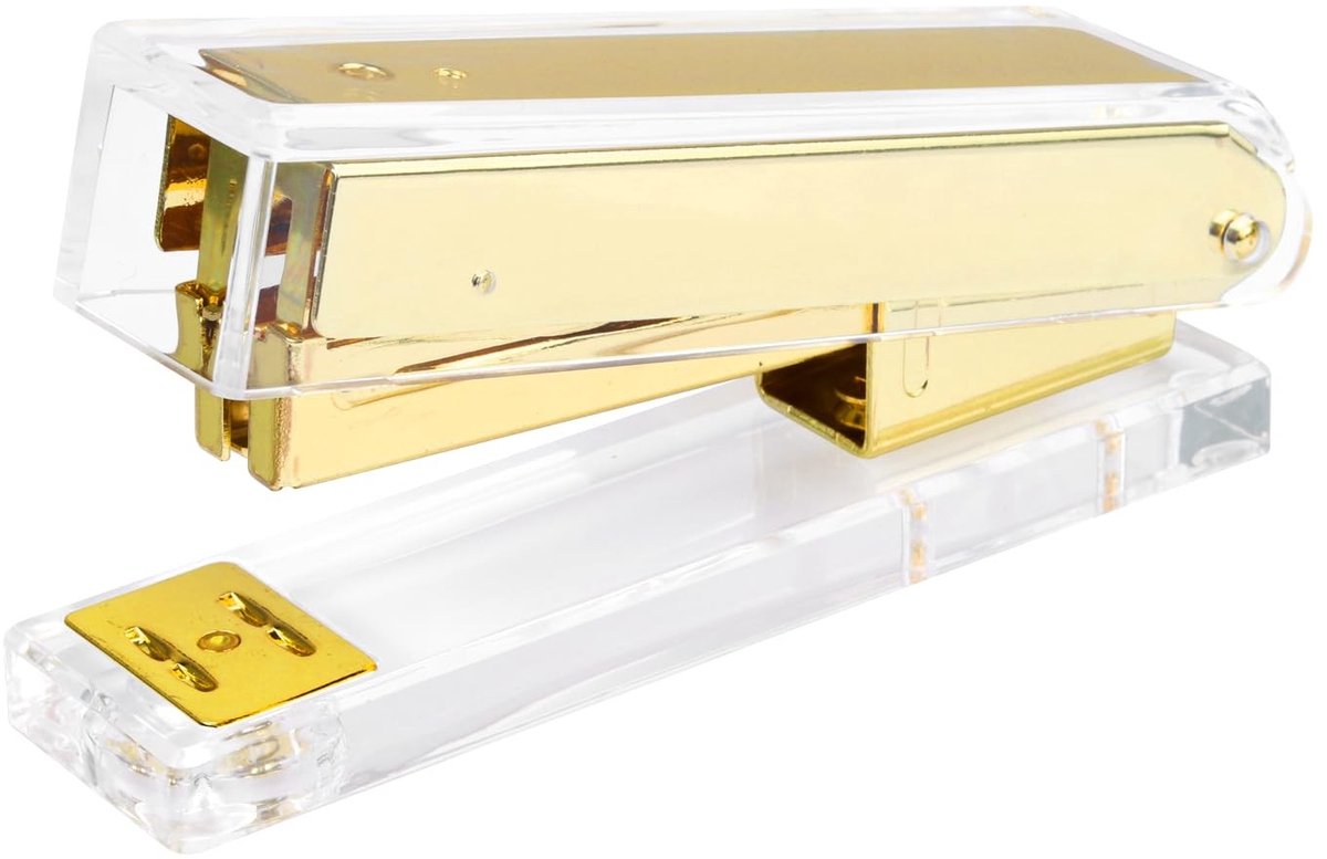 Allecto - Stapler - Desk Stapler - Ergonomisch ontwerp - Goud - Modern kantooraccessoire - Handig in gebruik - Geschikt voor thuis en kantoor