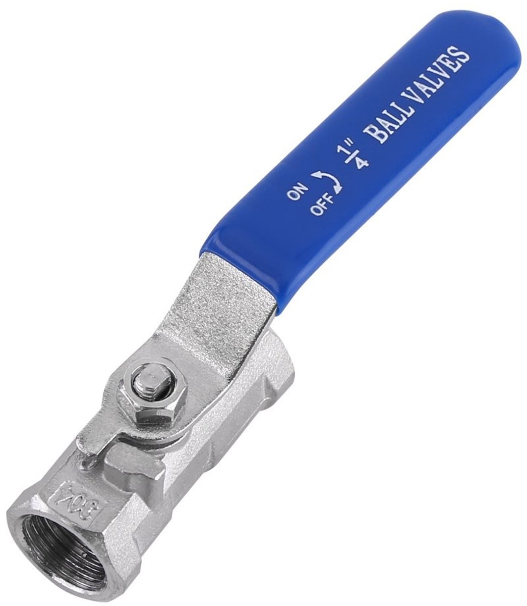 Allecto - 304 Stainless Steel Ball Valve - Kogelafsluiter - Met Isolerende Handgreep - 1/4 Inch - Voor Verbindingswerk - Geschikt voor Water en Gas...
